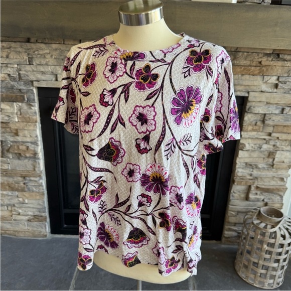 LOFT Pink and Purple Fitted T-Shirt - Picture 4 of 16